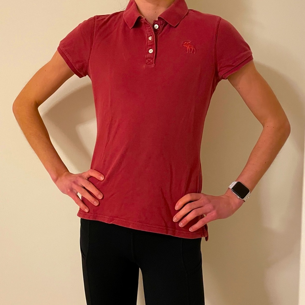 Abercrombie and Fitch Burgundy Polo Shirt